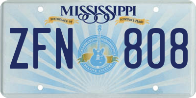 MS license plate ZFN808