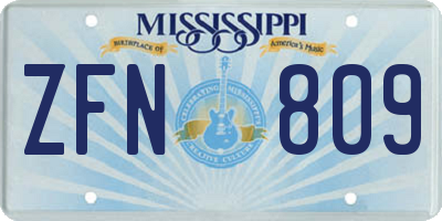 MS license plate ZFN809