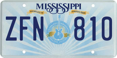 MS license plate ZFN810