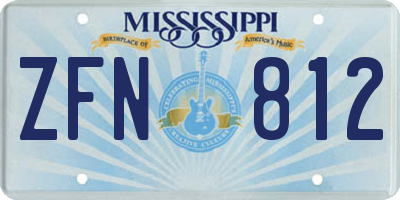 MS license plate ZFN812