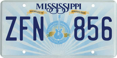 MS license plate ZFN856