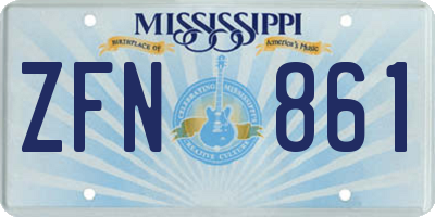 MS license plate ZFN861