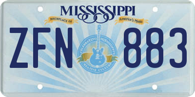 MS license plate ZFN883