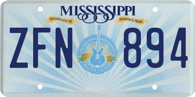 MS license plate ZFN894