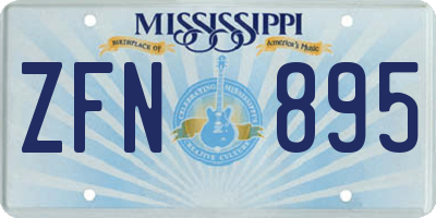 MS license plate ZFN895