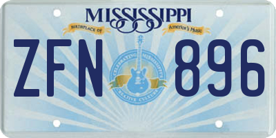MS license plate ZFN896