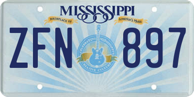 MS license plate ZFN897