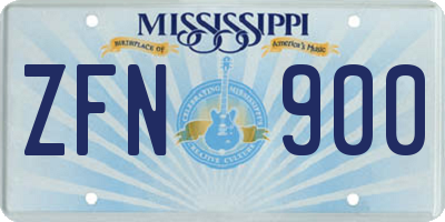MS license plate ZFN900