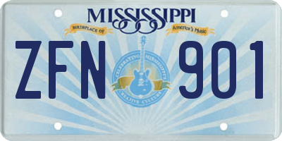 MS license plate ZFN901