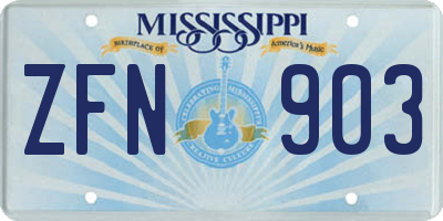 MS license plate ZFN903