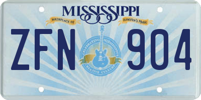 MS license plate ZFN904