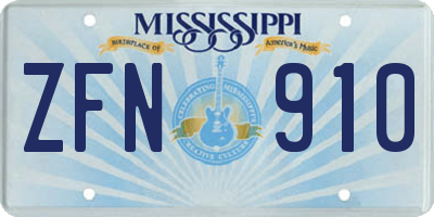 MS license plate ZFN910