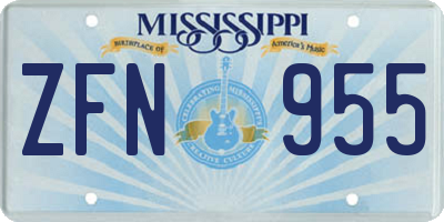 MS license plate ZFN955