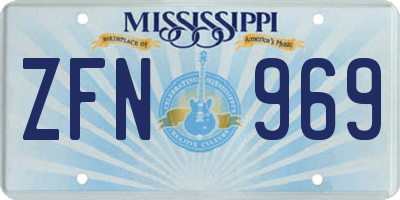 MS license plate ZFN969