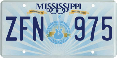 MS license plate ZFN975