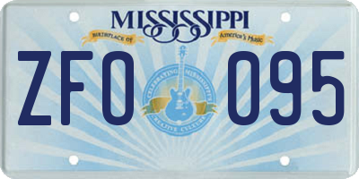 MS license plate ZFO095
