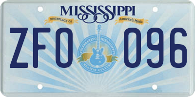 MS license plate ZFO096