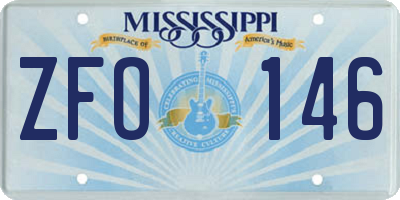 MS license plate ZFO146