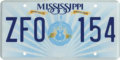 MS license plate ZFO154