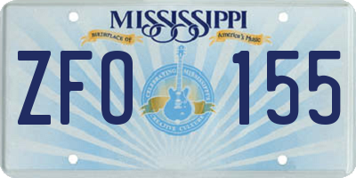 MS license plate ZFO155