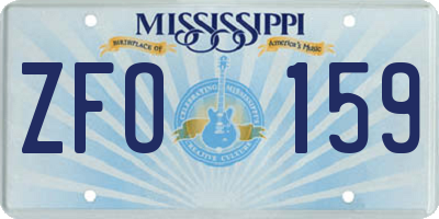 MS license plate ZFO159