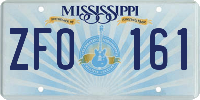 MS license plate ZFO161