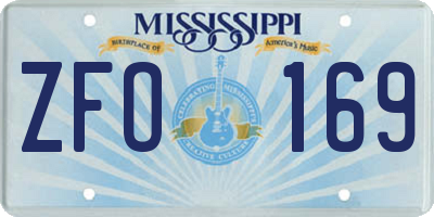 MS license plate ZFO169
