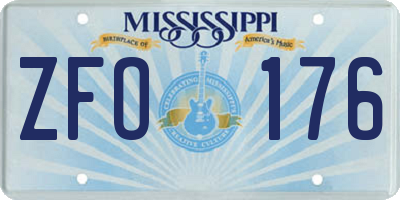 MS license plate ZFO176