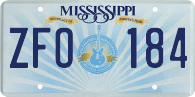 MS license plate ZFO184