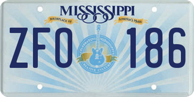 MS license plate ZFO186
