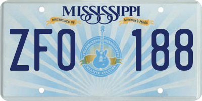 MS license plate ZFO188