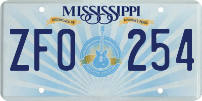 MS license plate ZFO254