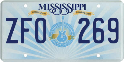 MS license plate ZFO269
