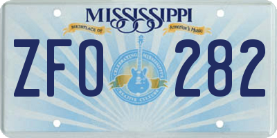 MS license plate ZFO282
