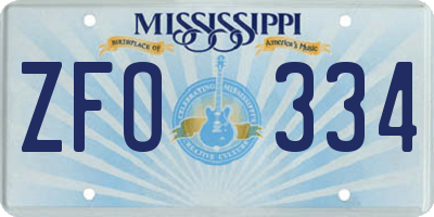 MS license plate ZFO334