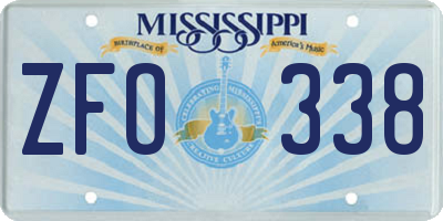 MS license plate ZFO338