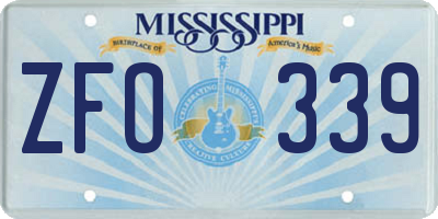 MS license plate ZFO339