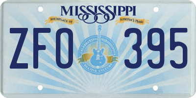 MS license plate ZFO395