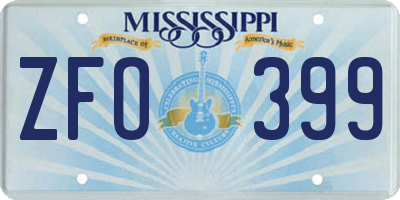 MS license plate ZFO399