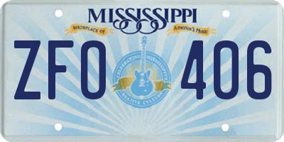 MS license plate ZFO406