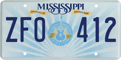 MS license plate ZFO412