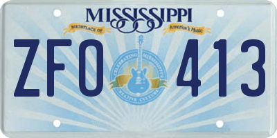 MS license plate ZFO413