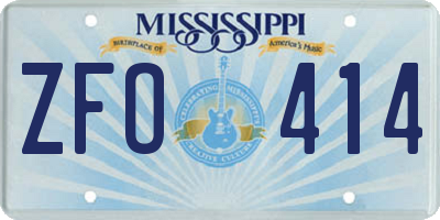 MS license plate ZFO414