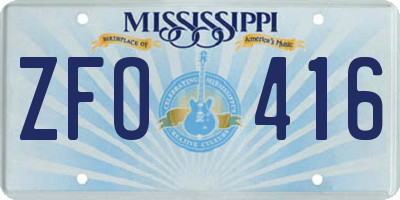 MS license plate ZFO416