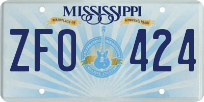 MS license plate ZFO424