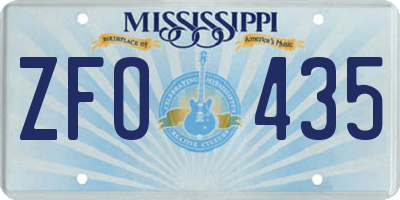 MS license plate ZFO435