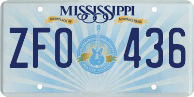 MS license plate ZFO436