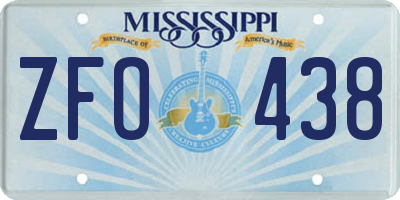 MS license plate ZFO438