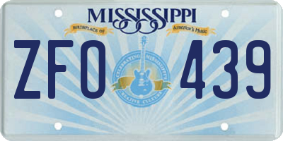 MS license plate ZFO439
