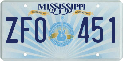 MS license plate ZFO451